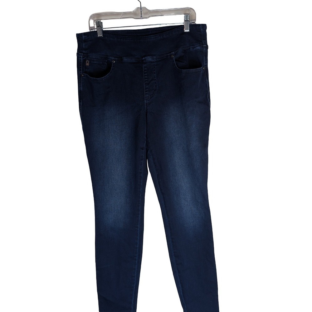 Belle by Kim Gravel Jingle Belles Jeans Womens 16T Dark Indigo Satin StraightLeg
